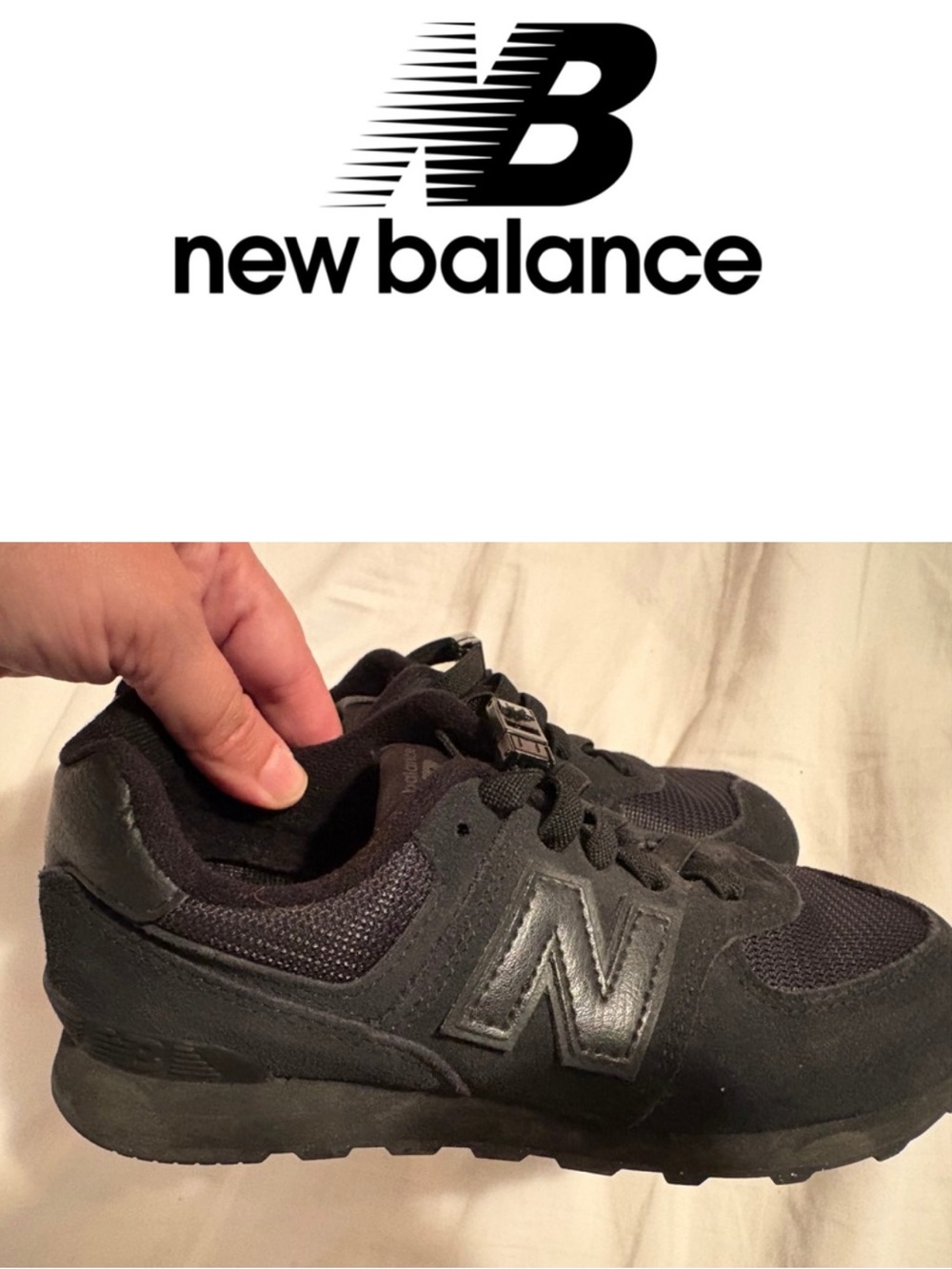 New Balance Kids Black Low-Top Athletic Sneakers